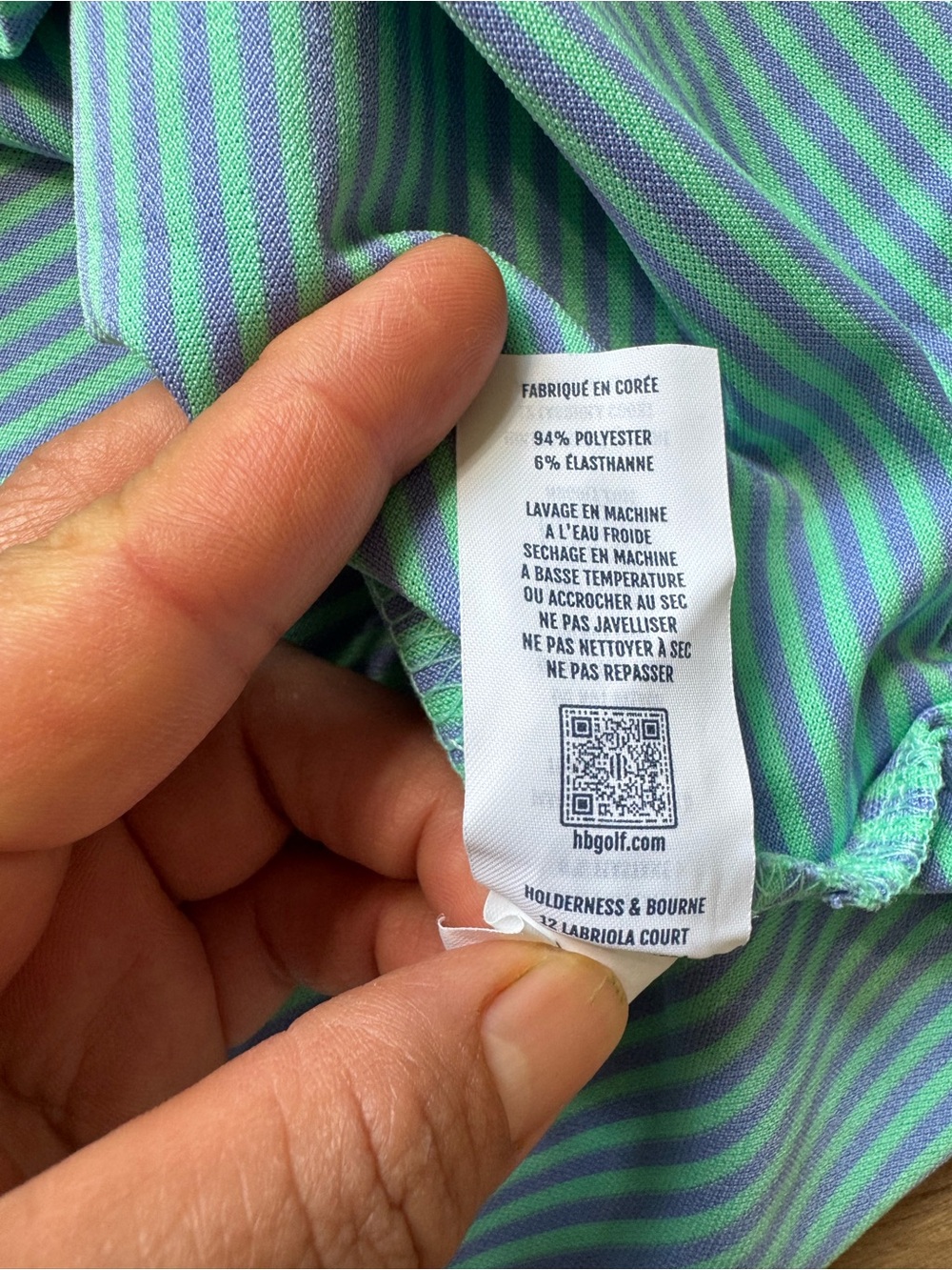 Men's Striped Teal Short-Sleeve Polo - Picture 8 of 9